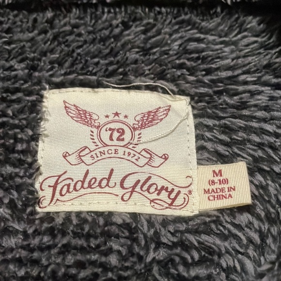 Faded Glory gray/black fleece zip jacket Sz Medium - Picture 6 of 15